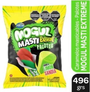 CARAMELOS MOGUL PALOTES EXTREME LIMÓN Y SANDIA X 496 GRS